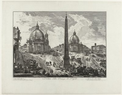 Piazza del Popolo te Rome (título sobre el objeto) Vista de la Piazza del Popolo (título sobre objeto) Gezichten op Rome (título de la serie) Vistas de Roma diseñadas y grabadas por el arquitecto Giambattista Piranesi Ve (nez) iano (título de la serie) de Giovanni Battista Piranesi