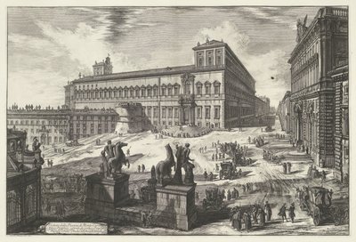 Plaza del Quirinale de Roma Vista de la Piazza di Monte Cavallo (título sobre objeto) Gezichten op Rome (título de la serie) Vistas de Roma diseñadas y grabadas por el arquitecto Giambattista Piranesi Ve (nez) iano (título de la serie) de Giovanni Battista Piranesi