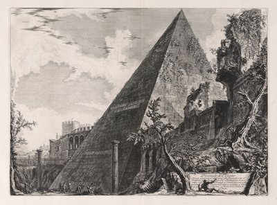 Piramide di C. Cestio (Pirámide de Gaius Cestius), de Vedute di Roma (Vistas de Roma) de Giovanni Battista Piranesi