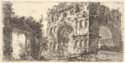 Placa 11: Templo de Jano Tempio di Giano de la serie Antichita Romana, ca. 1748 de Giovanni Battista Piranesi