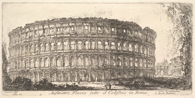 Placa 12: Anfiteatro Flavio, llamado el Coliseo. 1. Arco de Constantino. 2. Palat de Giovanni Battista Piranesi