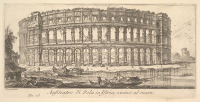 Placa 23: Anfiteatro de Pola en Istria cerca del mar, ca. 1748 de Giovanni Battista Piranesi