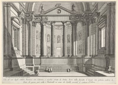 Sala columnada según la costumbre de los antiguos romanos, y nichos adornados de Giovanni Battista Piranesi