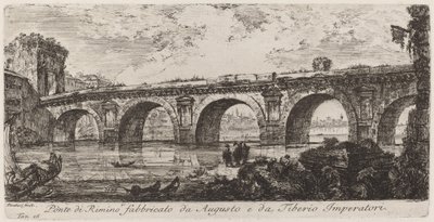 Puente de Rimino construido por Augusto y Tiberio emperador de Giovanni Battista Piranesi
