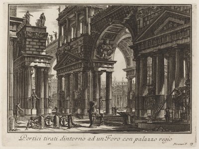 Pórticos alrededor de un Foro con Palacio Real de Giovanni Battista Piranesi