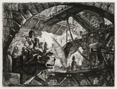 Prisioneros en una plataforma saliente de Giovanni Battista Piranesi