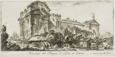 Vista Trasera del Templo de Pola en Istria. 1. Vista trasera de otro templo, lámina 22 de Algunas Vistas de Arcos Triunfales y otros Monumentos de Giovanni Battista Piranesi