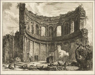 Restos del llamado Templo de Apolo en la Villa Adriana, Tívoli, de Vistas de Roma de Giovanni Battista Piranesi