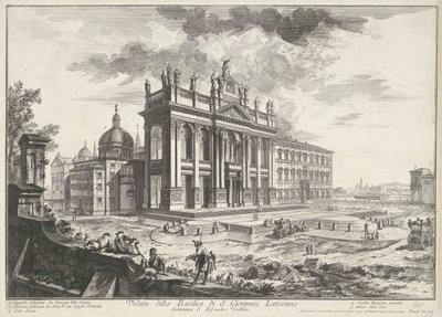 San Juan de Letrán en Roma Vista de la Basílica de S. Giovanni Laterano (título sobre objeto) Gezichten op Rome (título de la serie) Vistas de Roma diseñadas y grabadas por el arquitecto Giambattista Piranesi Ve (nez) iano (título de la serie) de Giovanni Battista Piranesi
