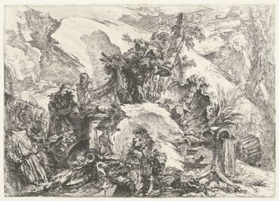 esqueletos y esculturas Capricci decorativi (título anterior de la serie) Grotteschi (título de la serie) de Giovanni Battista Piranesi