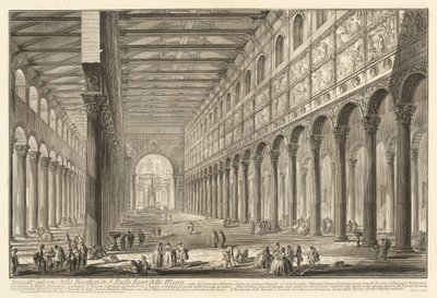 Vista interior de la basílica de San Pablo Extramuros de Giovanni Battista Piranesi