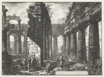 Templo de Neptuno en Paestum Diferentes vistas de los restos de tres grandes edificios que siguen en pie en Paestum (título de la serie) Différentes vues de quelques restes de trois grands édifices qui subsistent encore dans l