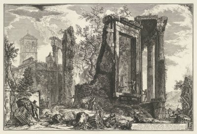 Tempel van Vesta y Tempel van de Tiburtijnse Sibille en Tivoli Otra vista del Templo de la Sibila en Tivoli (título sobre el objeto) Gezichten op Rome (título de la serie) Vistas de Roma diseñadas y grabadas por el arquitecto Giambattista Piranesi Ve (nez) de Giovanni Battista Piranesi