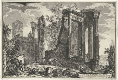 Tempel van Vesta y Tempel van de Tiburtijnse Sibille en Tivoli Otra vista del Templo de la Sibila en Tivoli (título sobre el objeto) Gezichten op Rome (título de la serie) Vistas de Roma diseñadas y grabadas por el arquitecto Giambattista Piranesi Ve (nez) de Giovanni Battista Piranesi