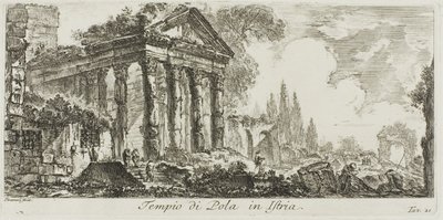 Templo de Pola en Istria, placa 21 de Algunas vistas de arcos triunfales y otros monumentos de Giovanni Battista Piranesi