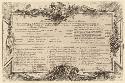 Placa de texto de Giovanni Battista Piranesi