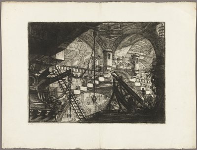 El arco con un adorno de concha, placa 11 de Prisiones imaginarias de Giovanni Battista Piranesi