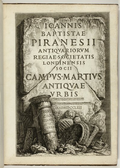 El Campo de Marte de la Antigua Roma, obra de G.B. Piranesi, miembro de la Real Sociedad de Anticuarios, Londres de Giovanni Battista Piranesi