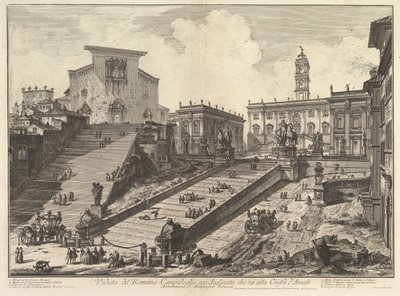 El Capitolio y los escalones de S. Maria in Aracoeli Veduta del Romano Campidoglio de Giovanni Battista Piranesi