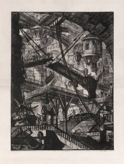 El puente levadizo, placa 7 de Carceri d de Giovanni Battista Piranesi