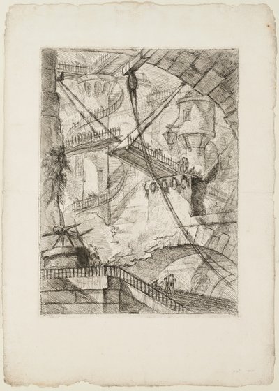 El puente levadizo, lámina 7 de Prisiones imaginarias de Giovanni Battista Piranesi