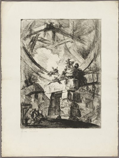 La rueda gigante, lámina 9 de Prisiones imaginarias de Giovanni Battista Piranesi