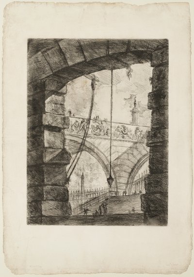 La Gran Piazza, lámina 4 de Prisiones Imaginarias de Giovanni Battista Piranesi