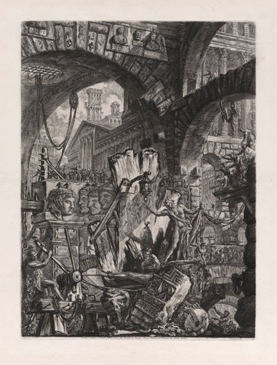 El hombre del potro, lámina 2 de Carceri d de Giovanni Battista Piranesi