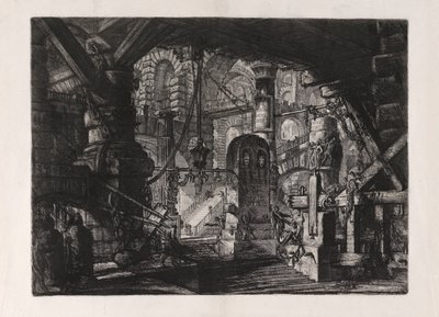 El muelle con cadenas, placa 16 de Carceri d de Giovanni Battista Piranesi
