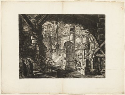 El Muelle con Cadenas, placa 16 de Prisiones Imaginarias de Giovanni Battista Piranesi