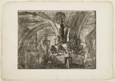 El muelle con una lámpara, placa 15 de Prisiones imaginarias de Giovanni Battista Piranesi