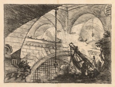Las Prisiones: Una serie de galerías con estructura de vigas, 1745-1750 de Giovanni Battista Piranesi