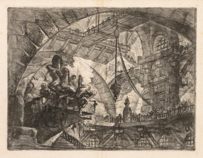 Las Prisiones: Una Galería Vasta con un Grupo de Prisioneros, 1745-1750 de Giovanni Battista Piranesi