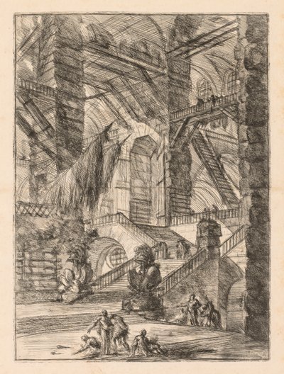 Las prisiones: Un vasto interior con trofeos de Giovanni Battista Piranesi