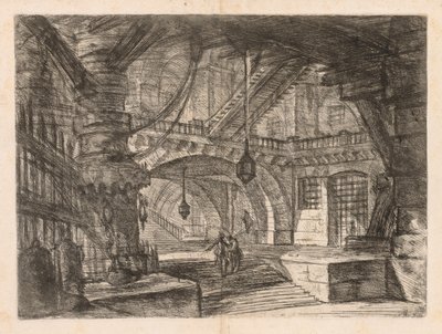 Las prisiones: Un amplio salón con linternas, 1745-1750 de Giovanni Battista Piranesi