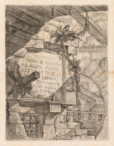 Las prisiones: Página de título -- Interior de una prisión de Giovanni Battista Piranesi