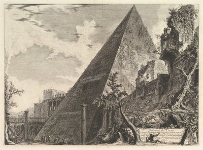 La Pirámide de Cayo Cestio, de Vedute di Roma, ca. 1756 de Giovanni Battista Piranesi