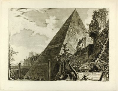 La pirámide de Cayo Cestio, de Vistas de Roma de Giovanni Battista Piranesi