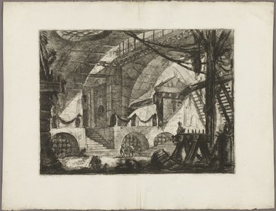 El caballete, lámina 12 de Prisiones imaginarias de Giovanni Battista Piranesi