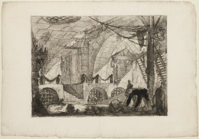 El caballete, placa 12 de Prisiones Imaginarias de Giovanni Battista Piranesi