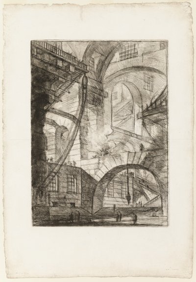 El fuego humeante, lámina 6 de Prisiones imaginarias de Giovanni Battista Piranesi
