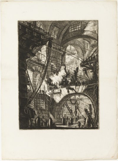 El Fuego Humeante, lámina 6 de Prisiones Imaginarias de Giovanni Battista Piranesi