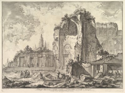 El Templo de Venus y Roma erróneamente llamado Templo de Sol y Luna Veduta degli..., ca. 1759 de Giovanni Battista Piranesi