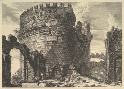 La Tumba de Cecilia Metella, de Vedute di Roma Vistas Romanas, ca. 1762 de Giovanni Battista Piranesi