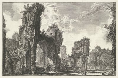 Termas de Caracalla en Roma Ruinas de Sisto, o ambas del gran salón de las Termas de Antonino (título sobre el objeto) Gezichten op Rome (título de la serie) Vistas de Roma diseñadas y grabadas por el arquitecto Giambattista Piranesi Ve (nez) iano (título  de Giovanni Battista Piranesi