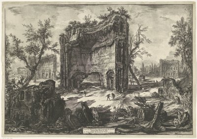 Termas de Trajano en Roma
Vista de los restos de las fábricas en el segundo piso de las Termas de Tito (título en el objeto)
Gezichten op Rome (título de la serie)
Vistas de Roma dibujadas y grabadas por Giambattista Piranesi arquitecto Ve(nez)iano (tít de Giovanni Battista Piranesi