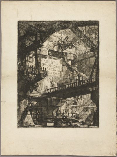 Página de título de Prisiones Imaginarias de Giovanni Battista Piranesi