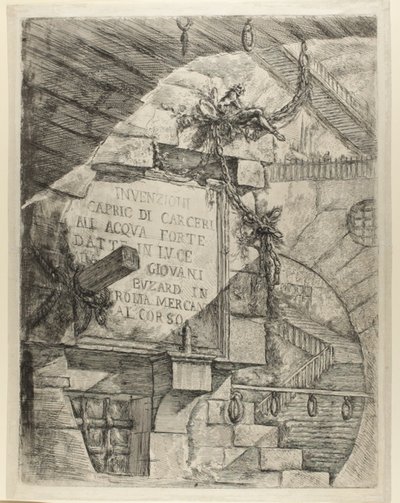 Página de título de Prisiones imaginarias de Giovanni Battista Piranesi