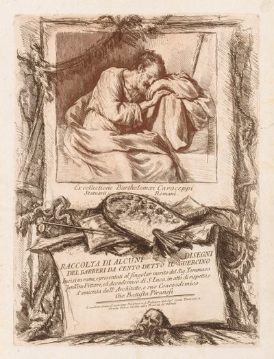 Title Page of Raccolta di alcuni disegni del Barberi da Cento Ietto il Gerucino de Giovanni Battista Piranesi