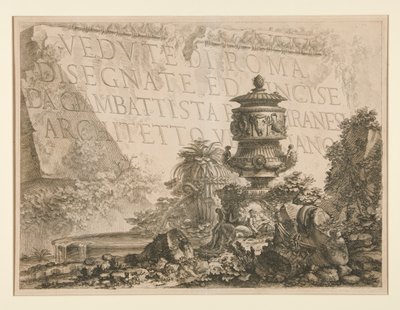 Portada: Vistas de Roma dibujadas y grabadas por Giambattista Piranesi, arquitecto veneciano), de Vedute di Roma de Giovanni Battista Piranesi